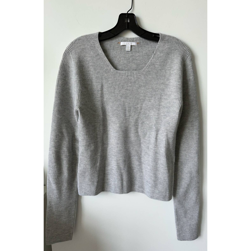 Lunya Good in Bed Cashmere Gray Ribbed Sweater XL